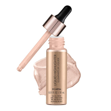Swiss Beauty Drop & Glow Liquid Highlighter For Face Makeup | Illuminating Liquid Highlighter With Dewy Finish | Shade -Metal, 18ml
